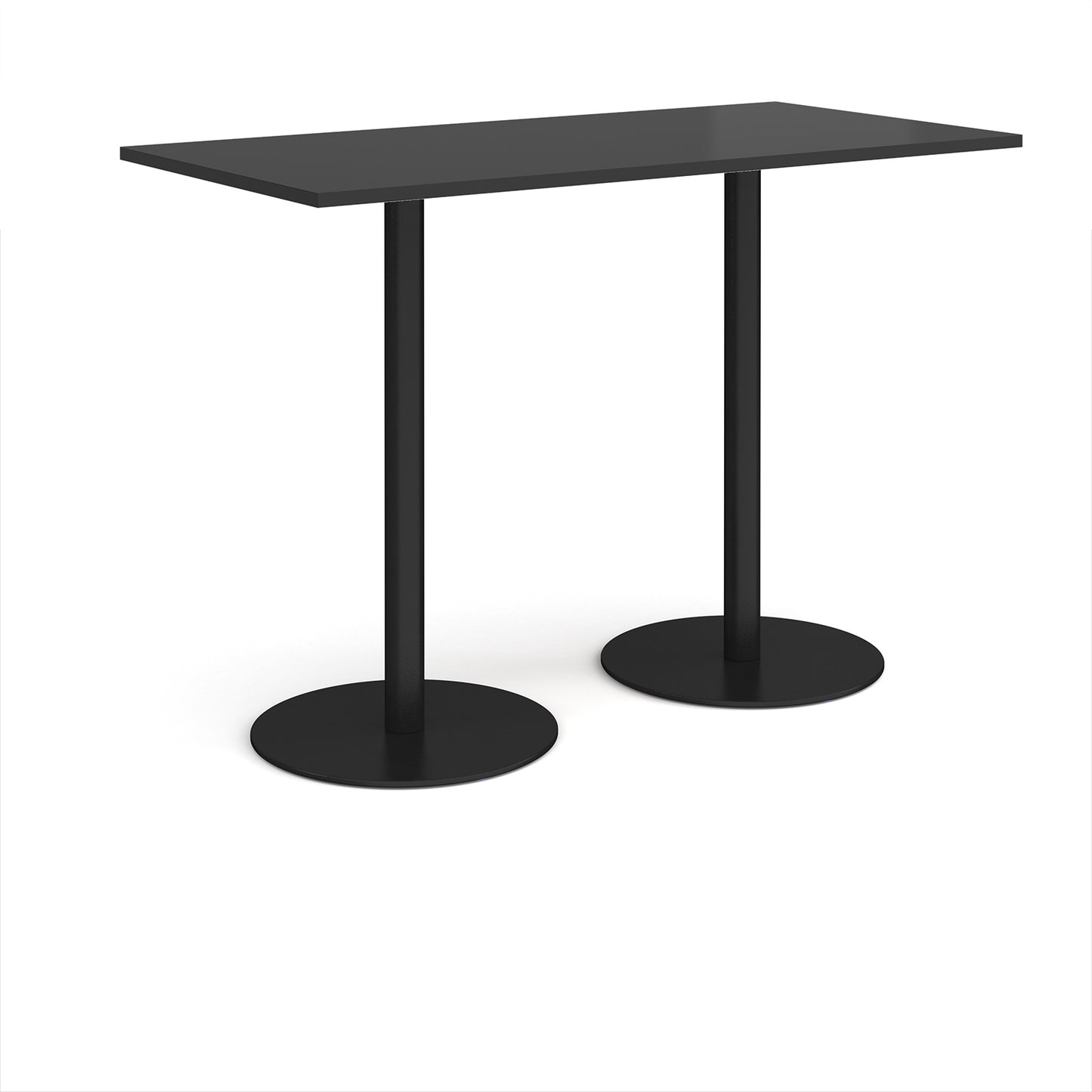 Monza rectangular poseur table with round bases