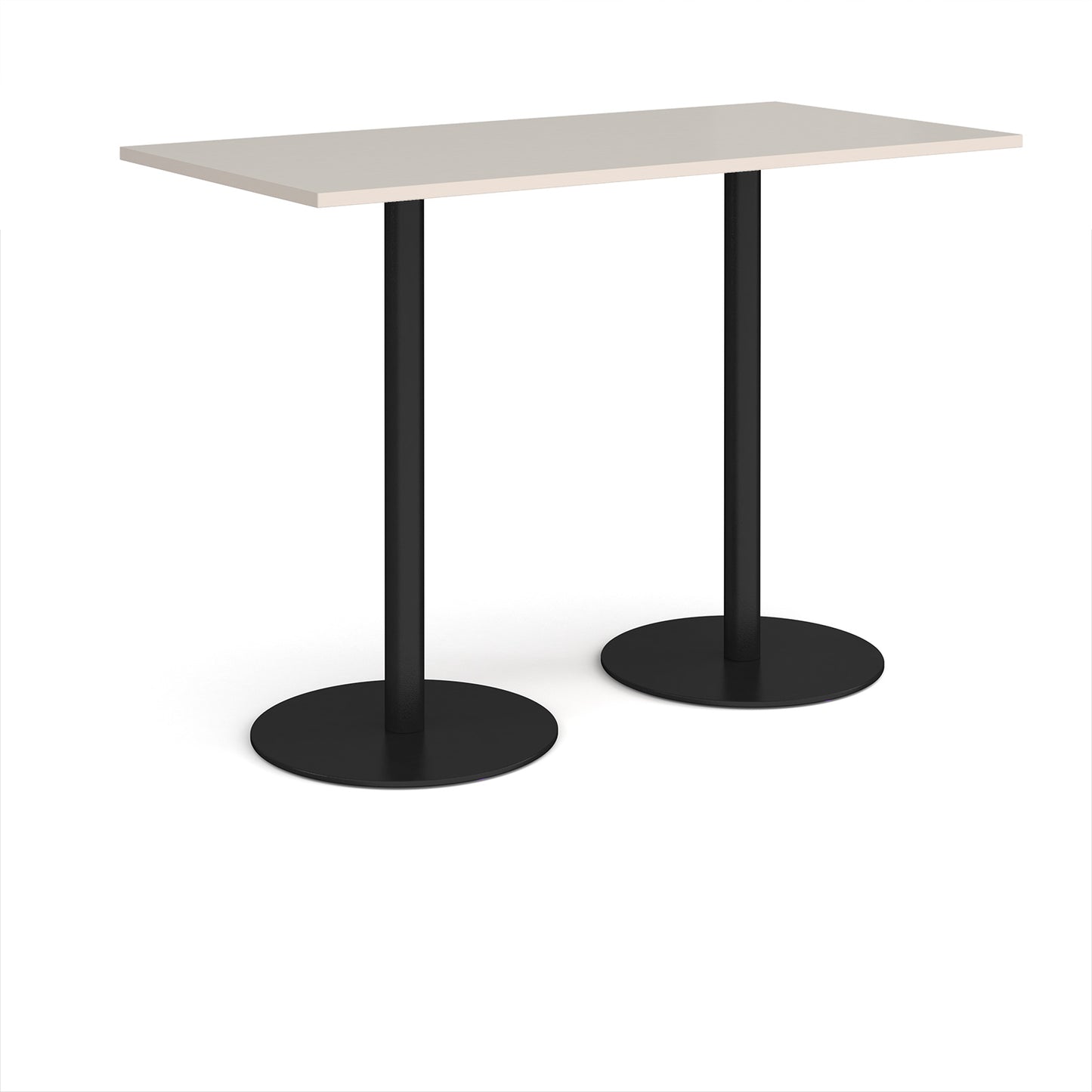 Monza rectangular poseur table with round bases