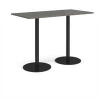 Monza rectangular poseur table with round bases