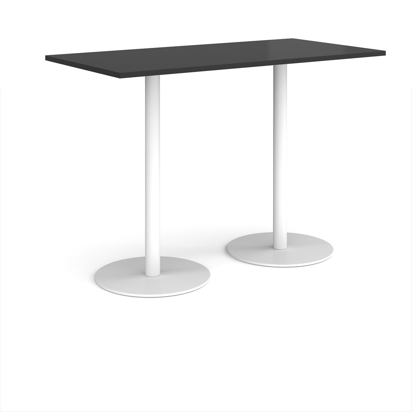 Monza rectangular poseur table with round bases
