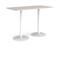Monza rectangular poseur table with round bases