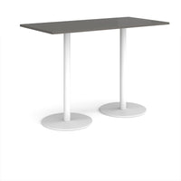 Monza rectangular poseur table with round bases
