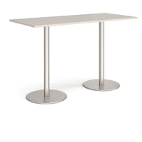 Monza rectangular poseur table with round bases