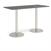 Monza rectangular poseur table with round bases