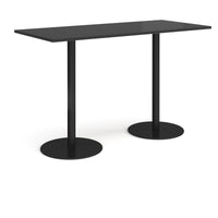 Monza rectangular poseur table with round bases