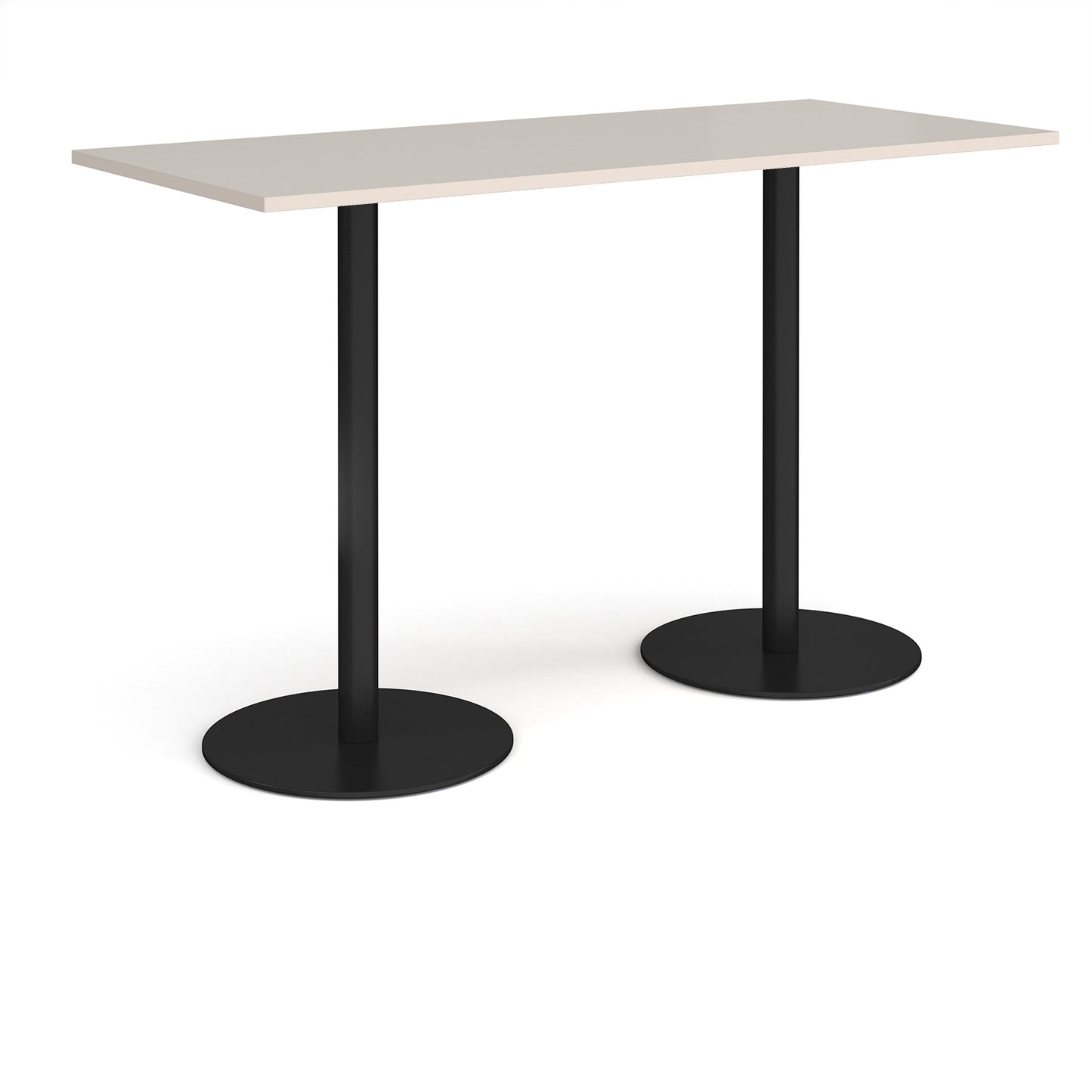 Monza rectangular poseur table with round bases