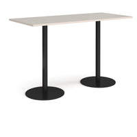 Monza rectangular poseur table with round bases
