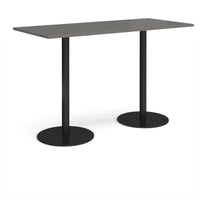 Monza rectangular poseur table with round bases