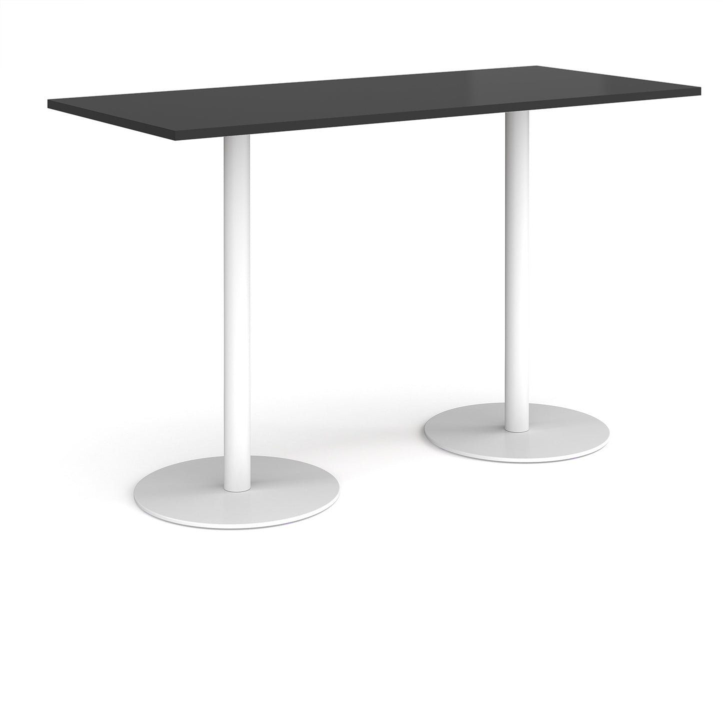 Monza rectangular poseur table with round bases