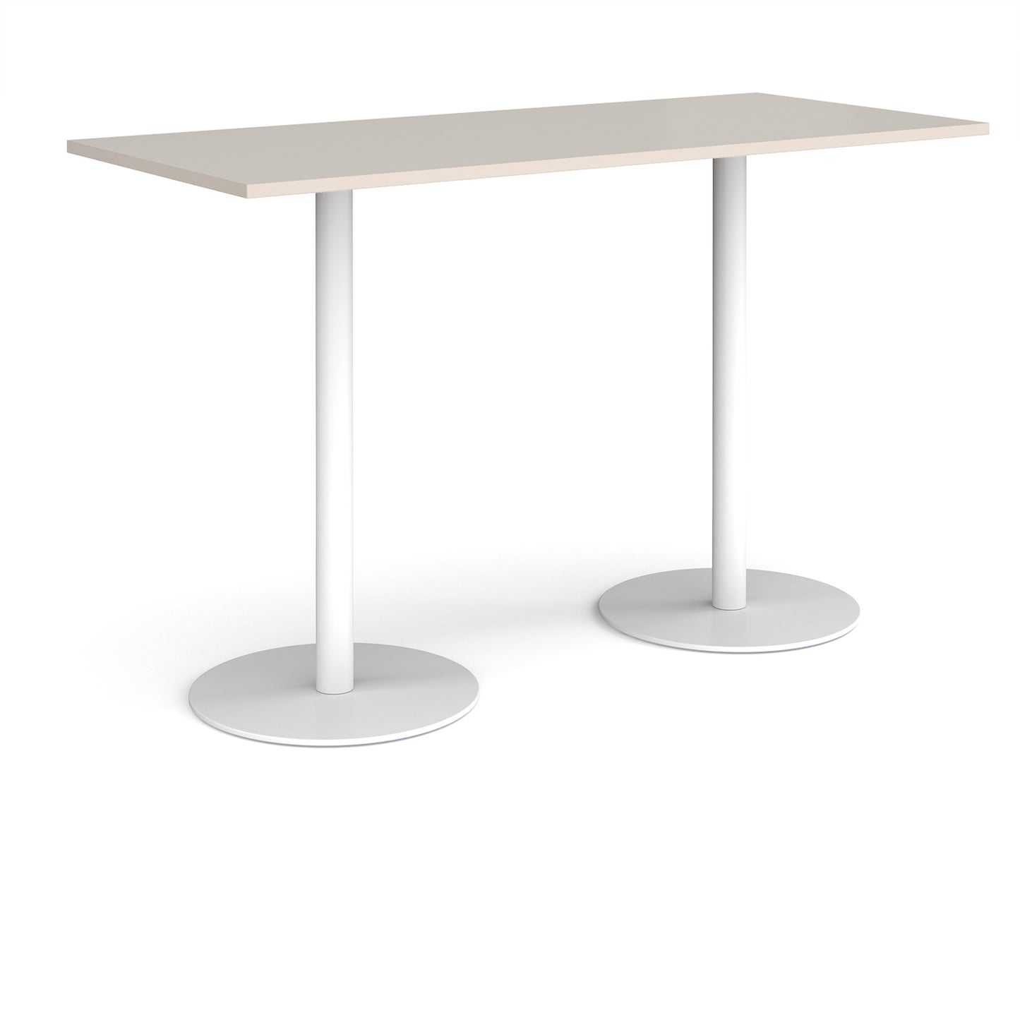 Monza rectangular poseur table with round bases