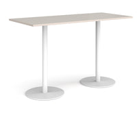Monza rectangular poseur table with round bases