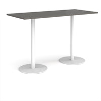 Monza rectangular poseur table with round bases