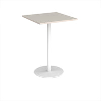Monza square poseur table with flat round base