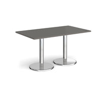 Pisa rectangular dining table with round bases