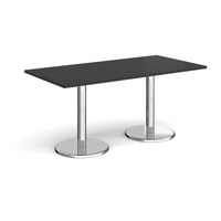 Pisa rectangular dining table with round bases