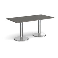 Pisa rectangular dining table with round bases