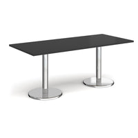 Pisa rectangular dining table with round bases
