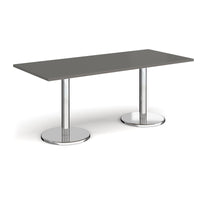 Pisa rectangular dining table with round bases