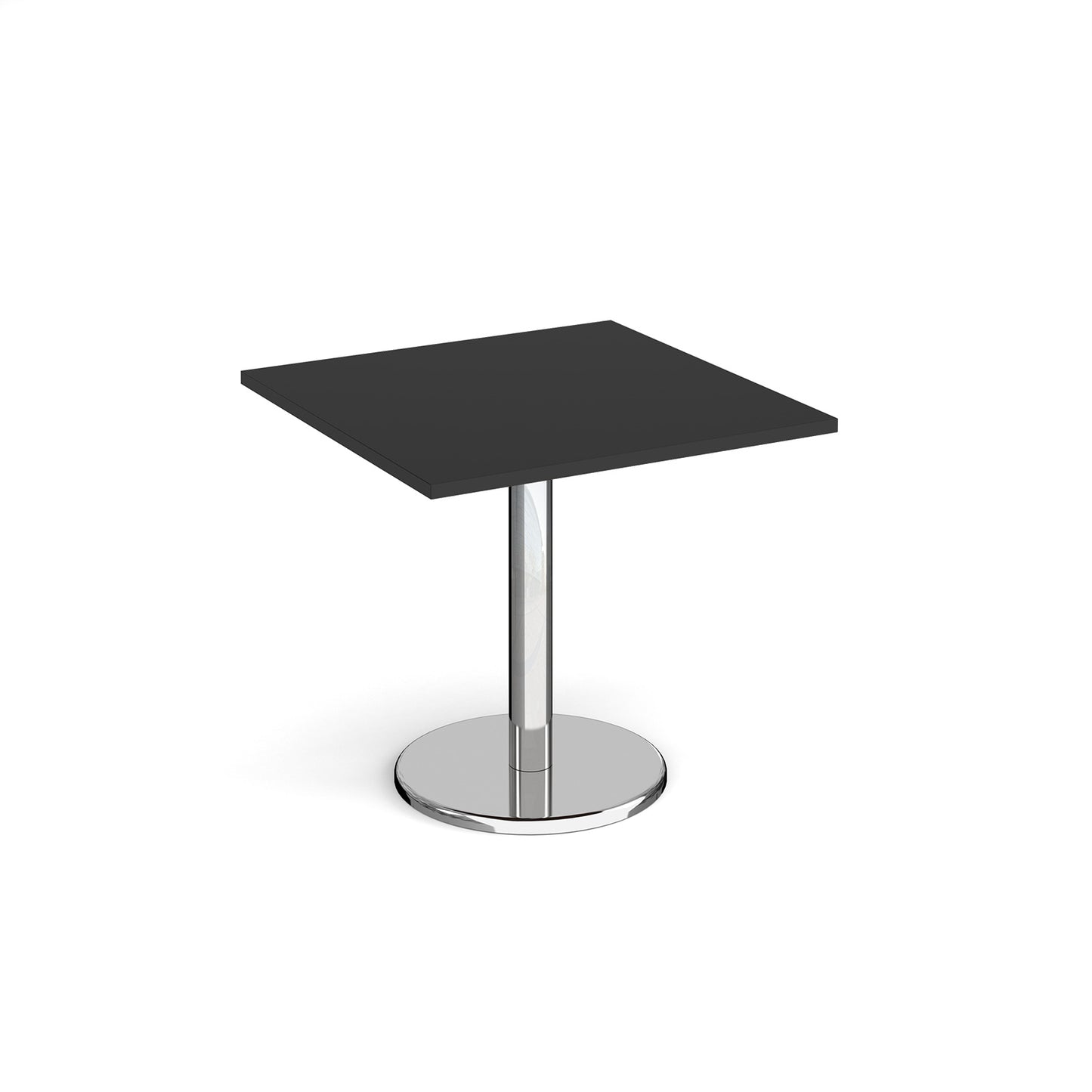 Pisa square dining table with round base