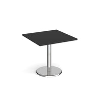 Pisa square dining table with round base