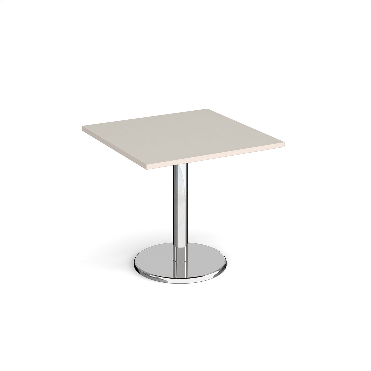 Pisa square dining table with round base