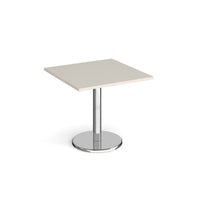 Pisa square dining table with round base