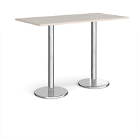 Pisa rectangular poseur table with round bases