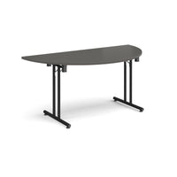 Semi circular folding leg table with straight feet