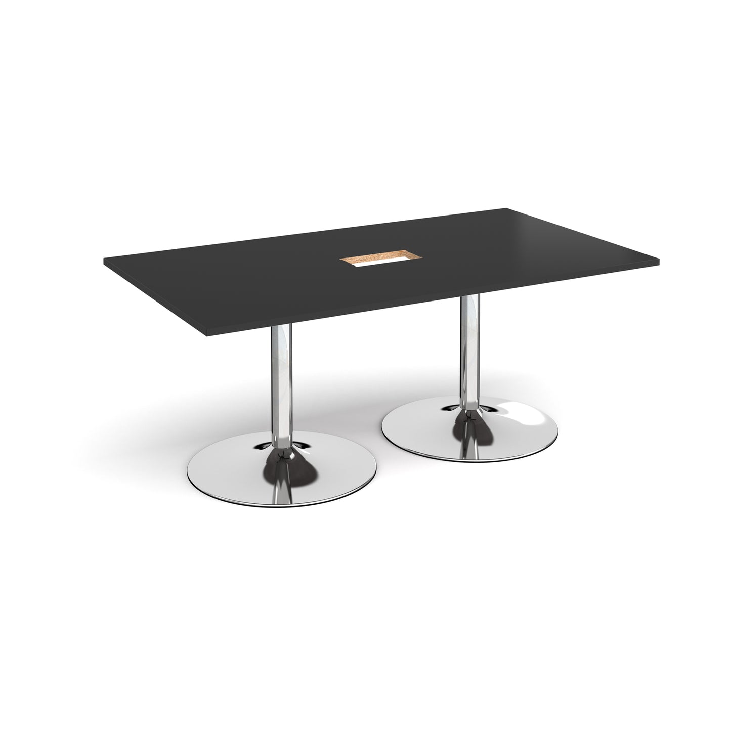 Trumpet base rectangular power ready boardroom table