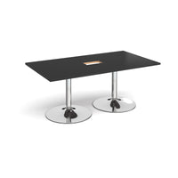 Trumpet base rectangular power ready boardroom table