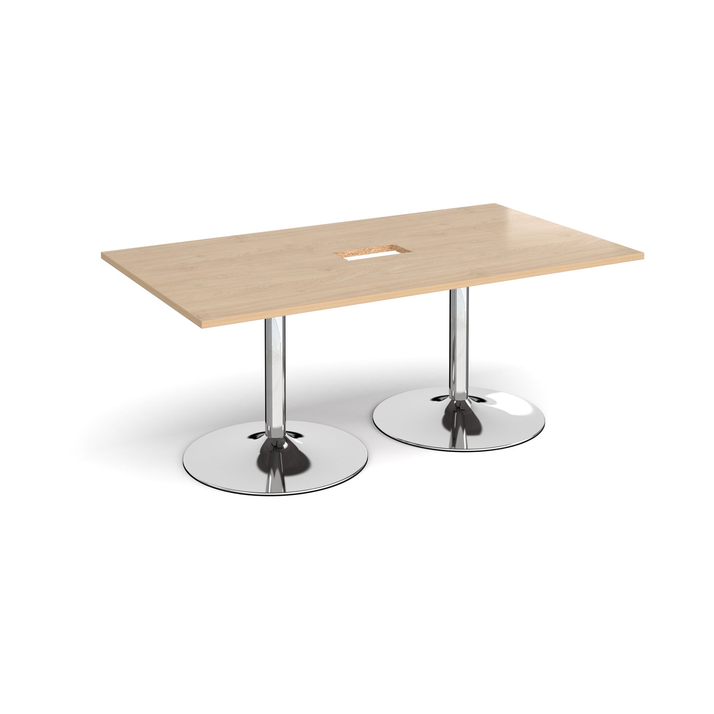 Trumpet base rectangular power ready boardroom table