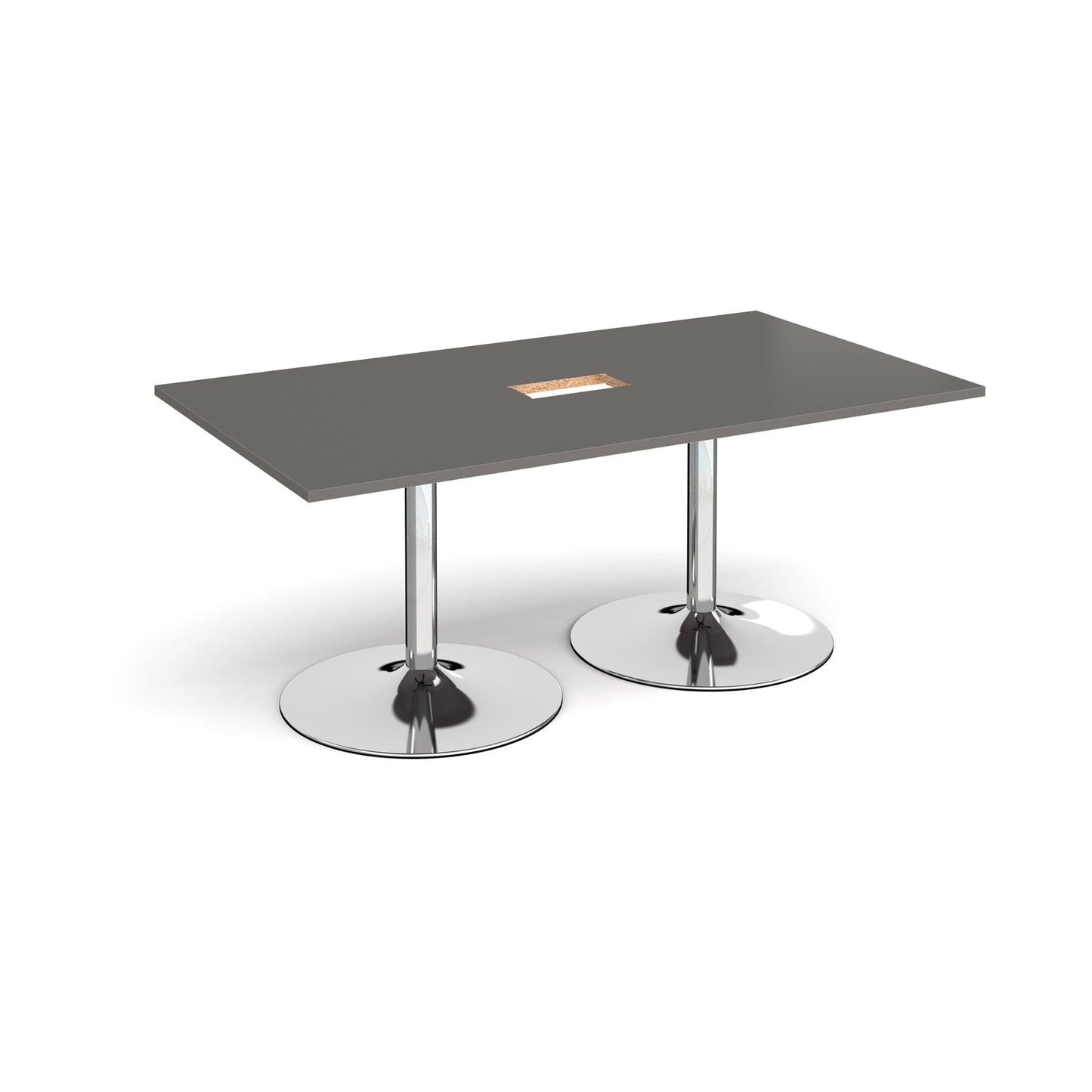 Trumpet base rectangular power ready boardroom table