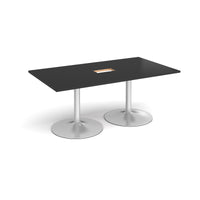 Trumpet base rectangular power ready boardroom table