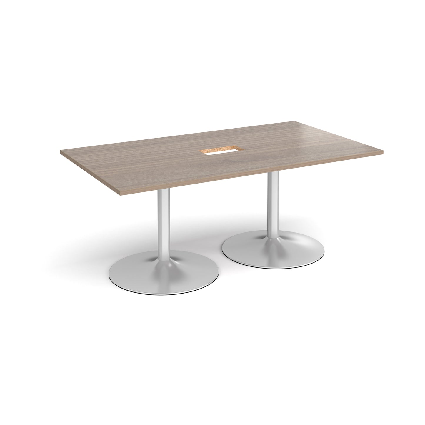 Trumpet base rectangular power ready boardroom table