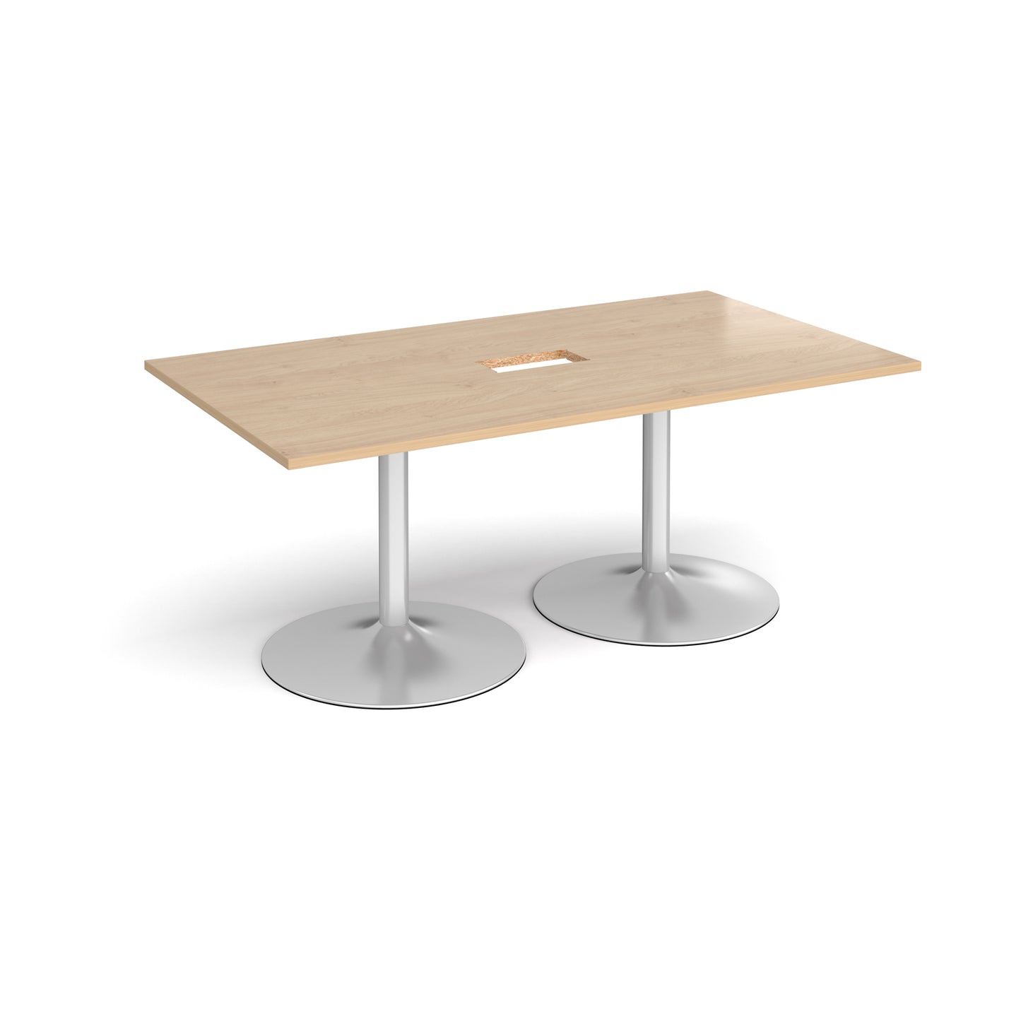 Trumpet base rectangular power ready boardroom table