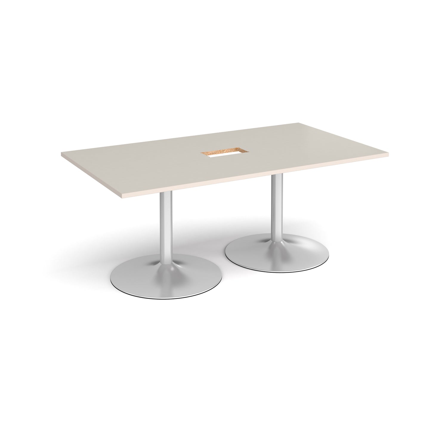 Trumpet base rectangular power ready boardroom table