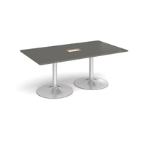 Trumpet base rectangular power ready boardroom table