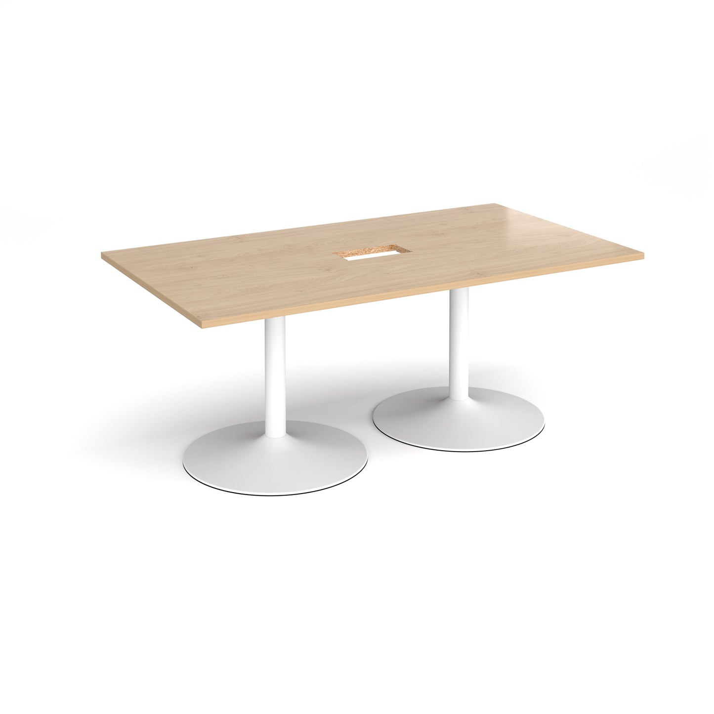 Trumpet base rectangular power ready boardroom table