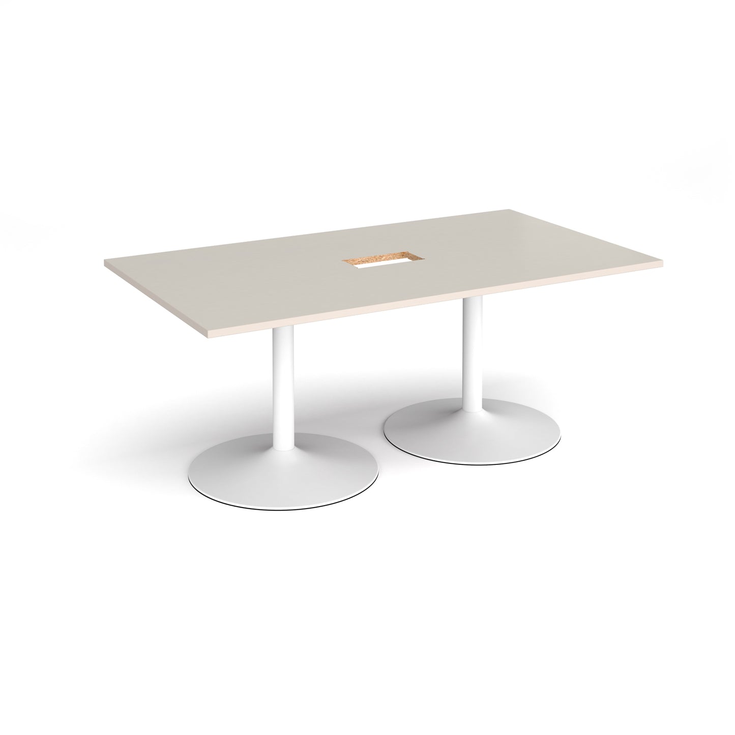 Trumpet base rectangular power ready boardroom table