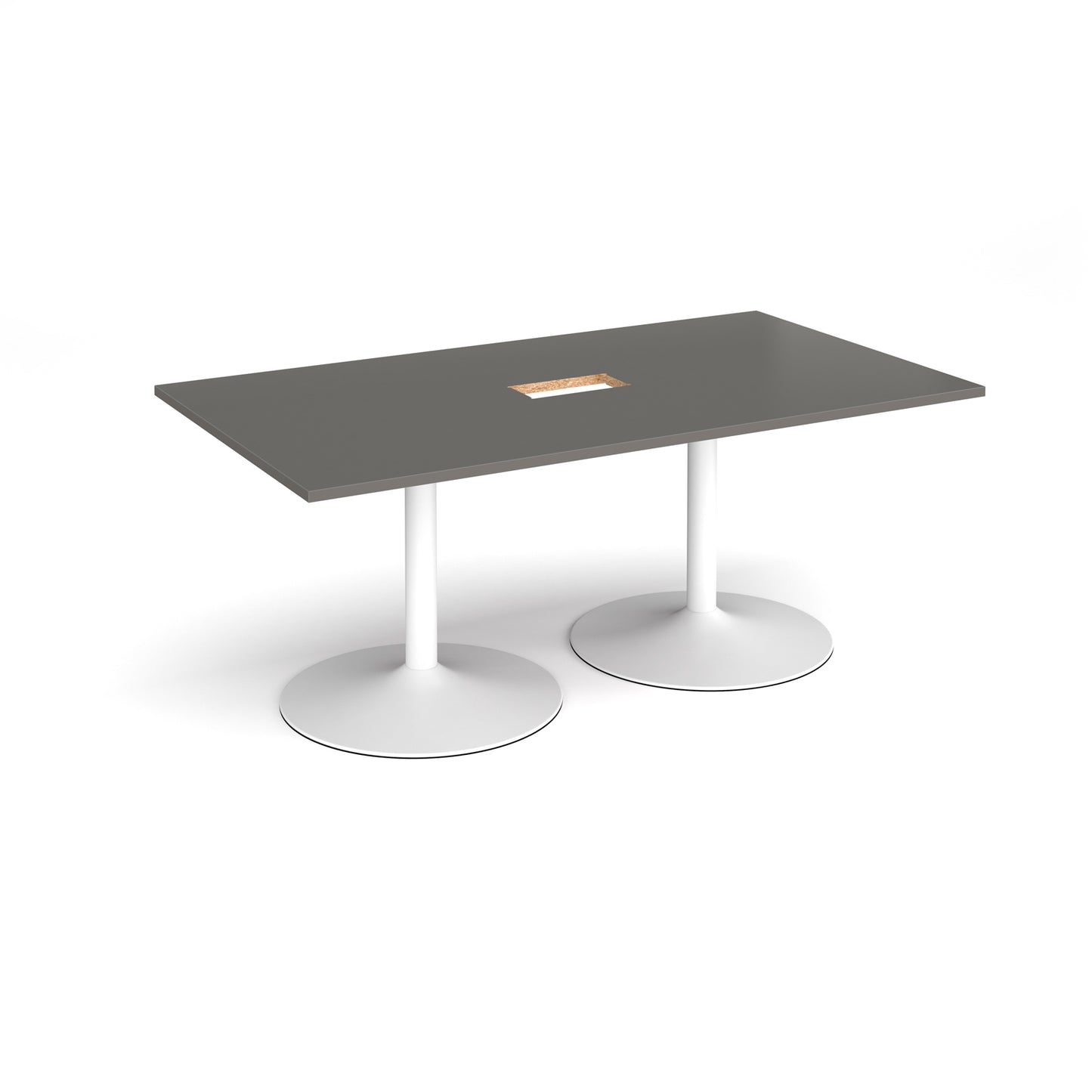Trumpet base rectangular power ready boardroom table