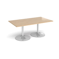 Trumpet base rectangular boardroom table