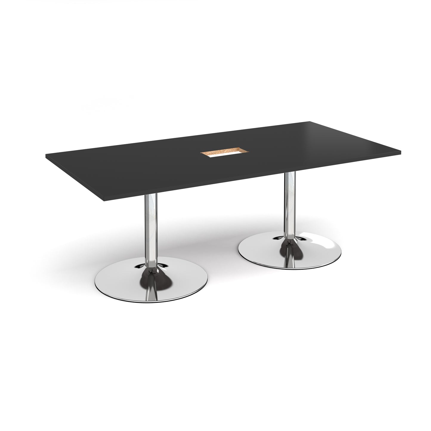 Trumpet base rectangular power ready boardroom table