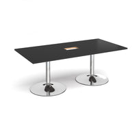 Trumpet base rectangular power ready boardroom table