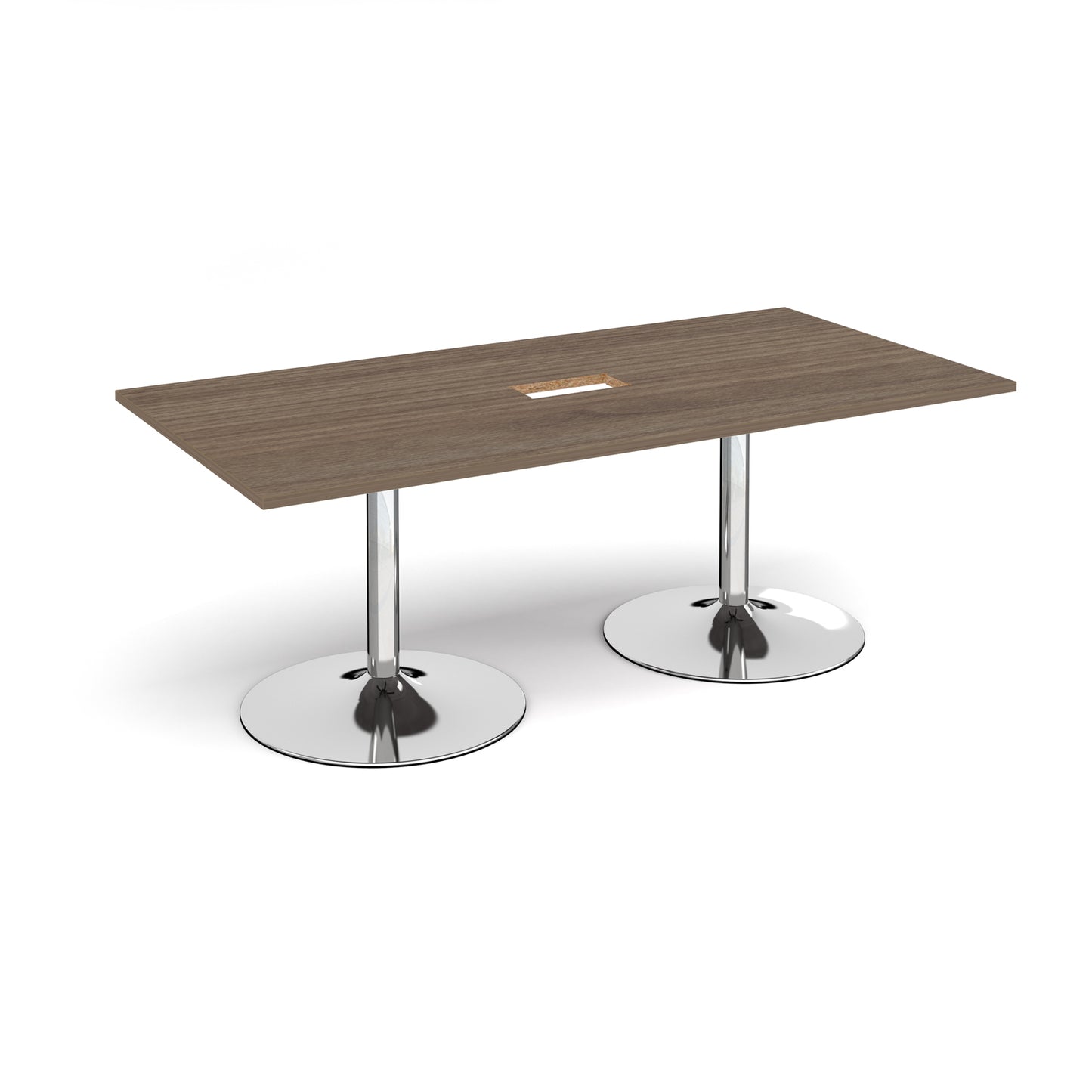 Trumpet base rectangular power ready boardroom table