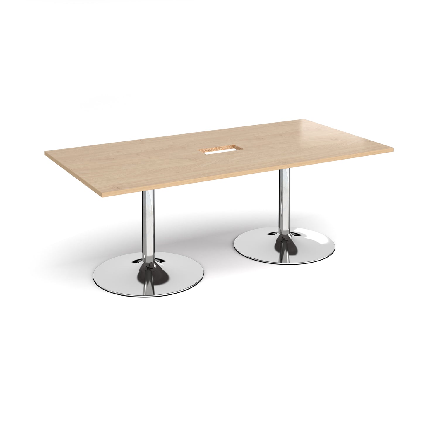 Trumpet base rectangular power ready boardroom table