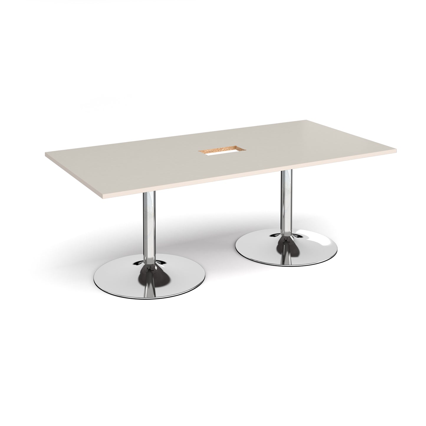 Trumpet base rectangular power ready boardroom table