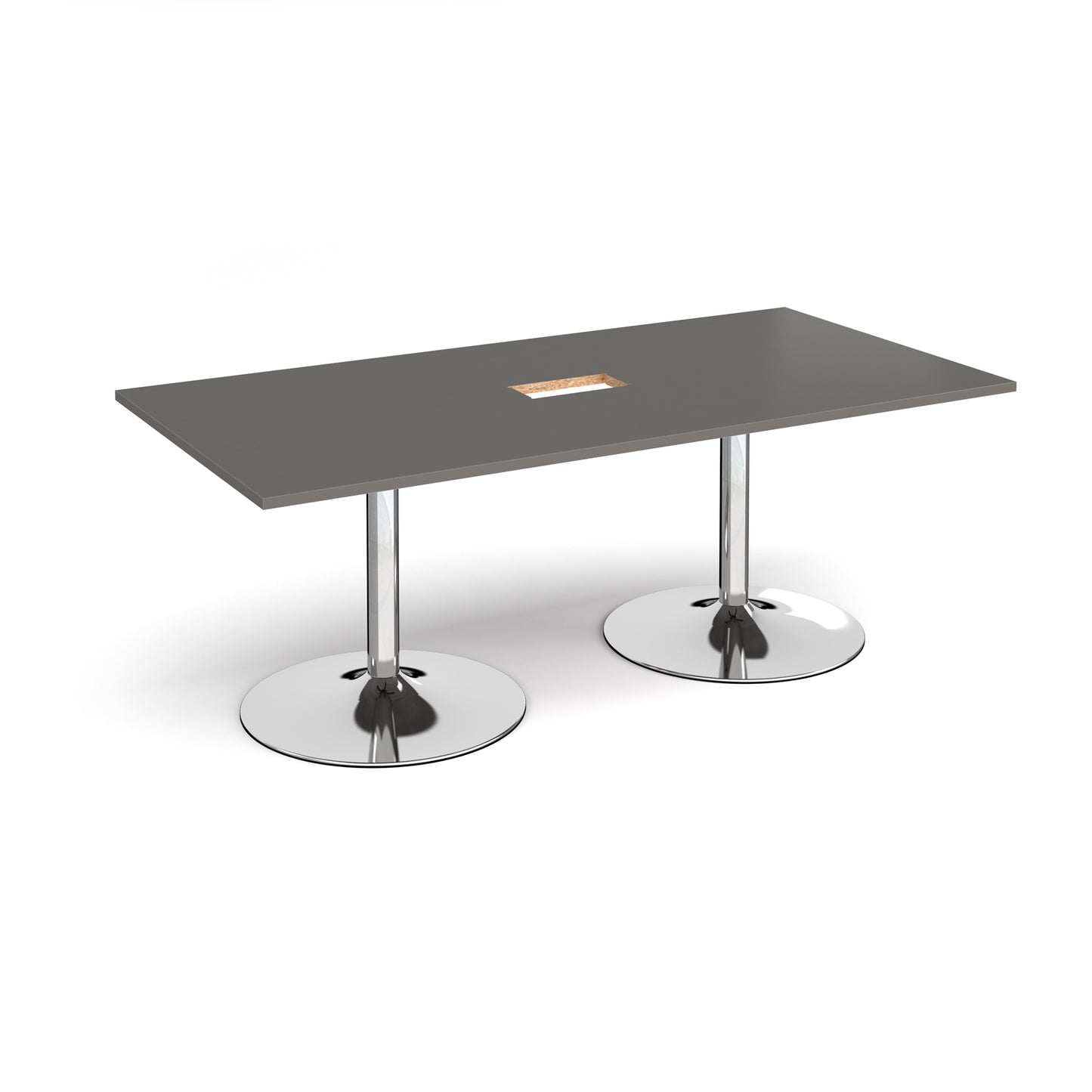 Trumpet base rectangular power ready boardroom table