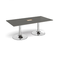 Trumpet base rectangular power ready boardroom table