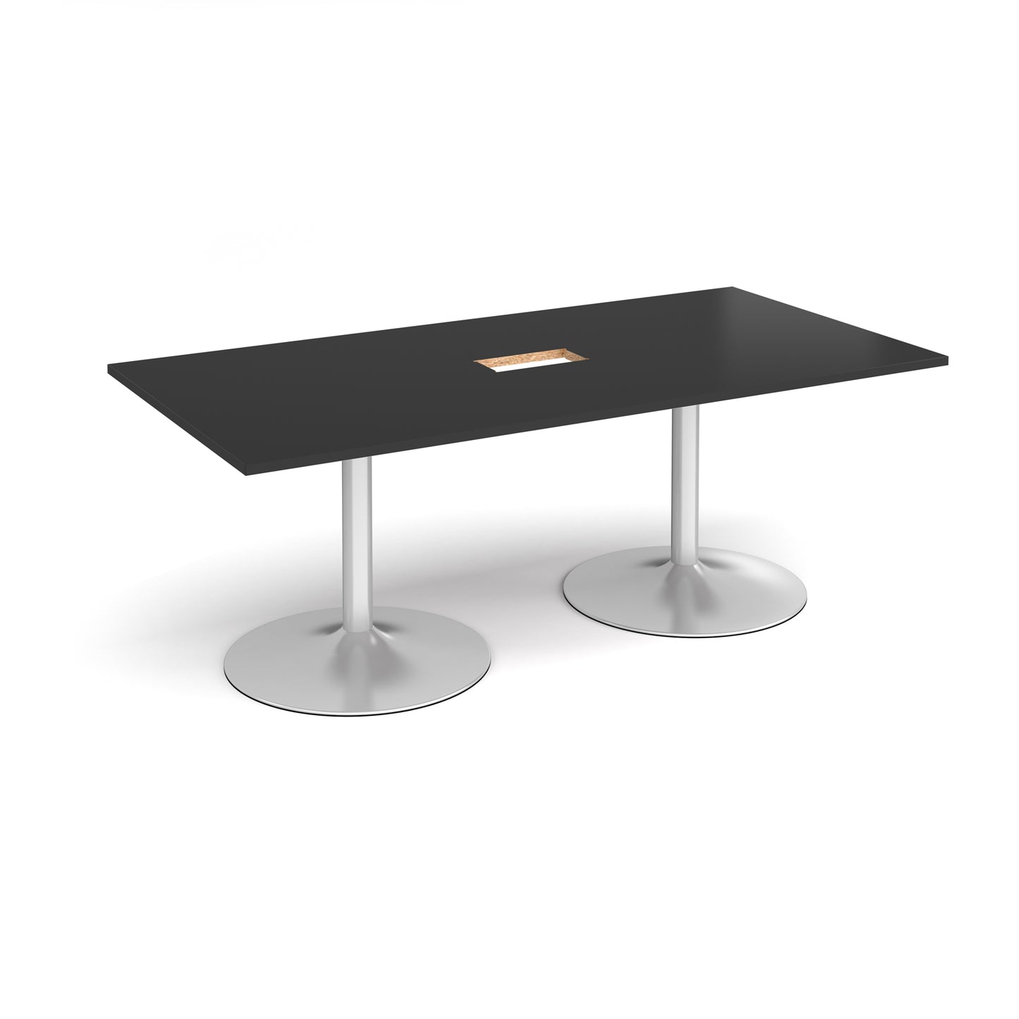 Trumpet base rectangular power ready boardroom table