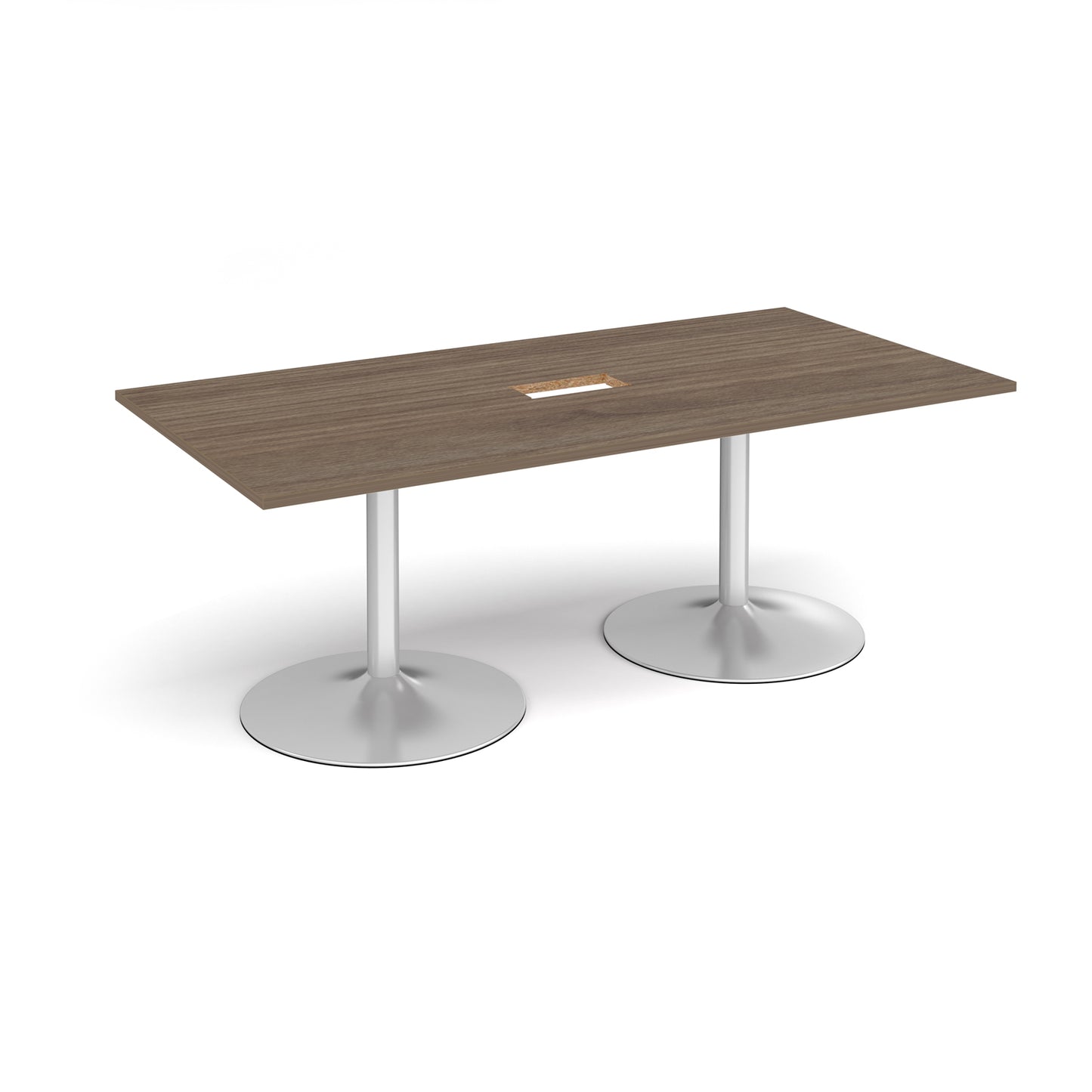 Trumpet base rectangular power ready boardroom table